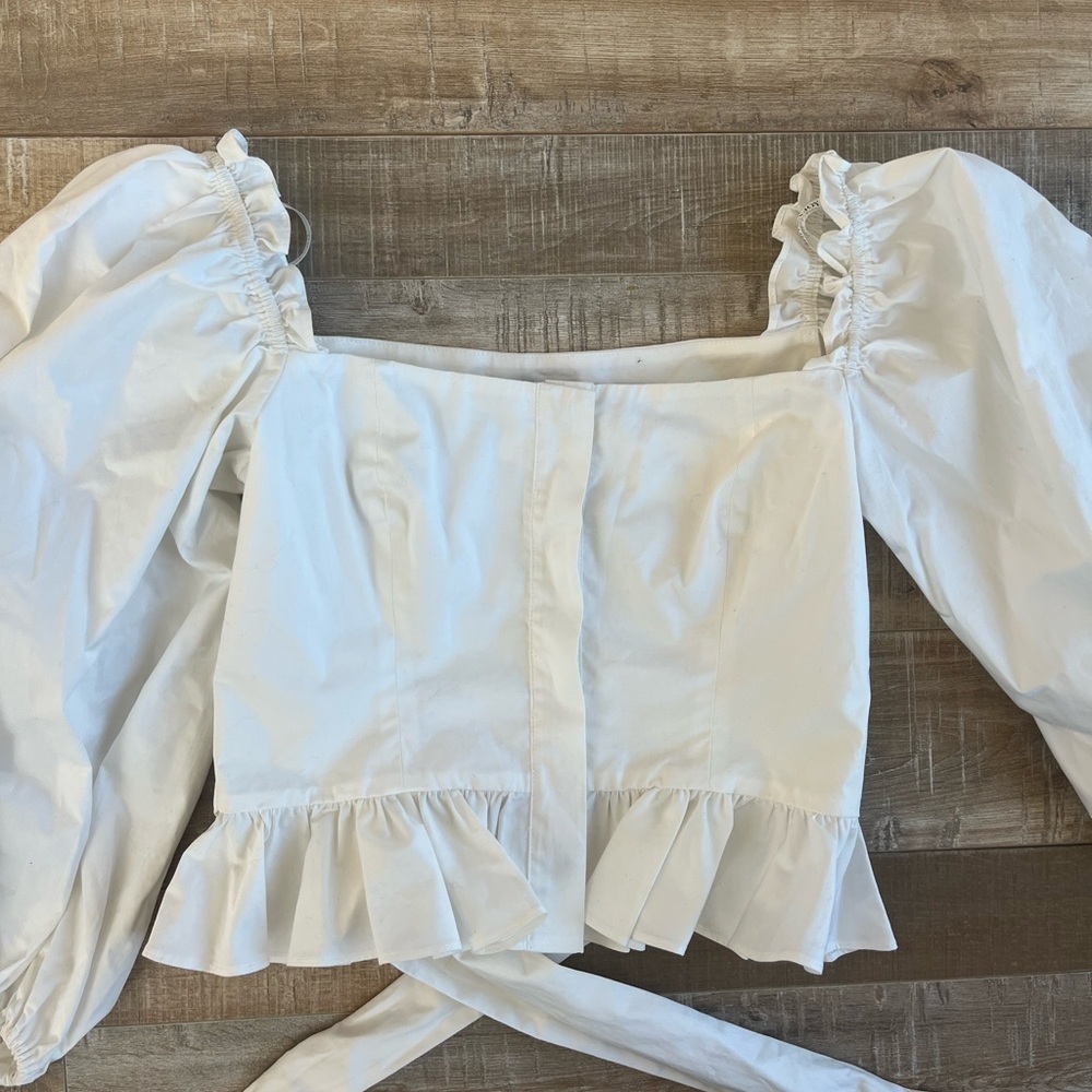 NWT Shona Joy Caterina cropped balloon sleeve size US2 - Picture 3 of 10
